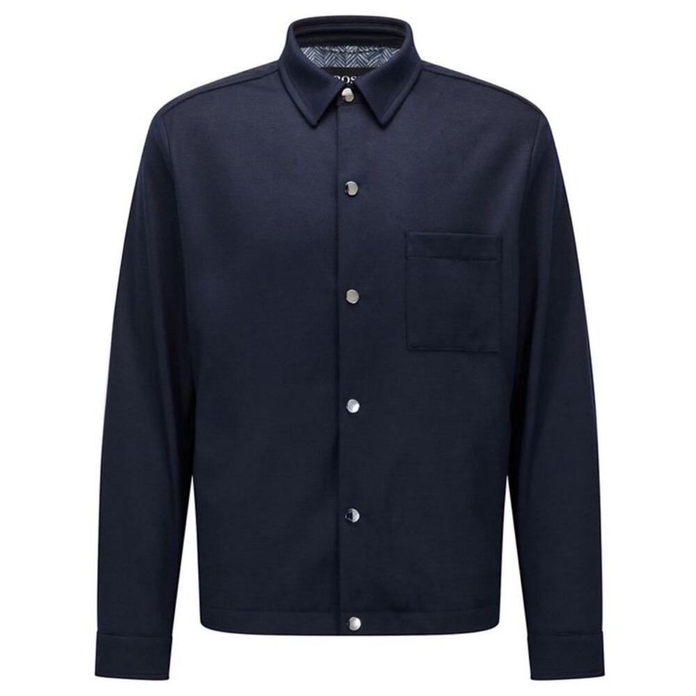 Hugo Boss Mens Carper Wool Blend Coach Jacket 36 Regular Navy Blue